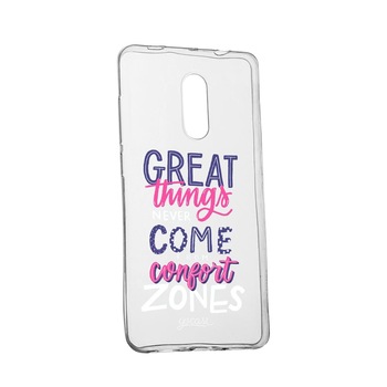 Husa cu mesaj Great Things, pentru Nokia 1 Plus, rezistenta la uzura, anti-alunecare, din silicon Premium, 486 Husa cu mesaj Great Things, pentru Nokia 1 Plus, rezistenta la uzura, anti-alunecare, din silicon Premium, 486