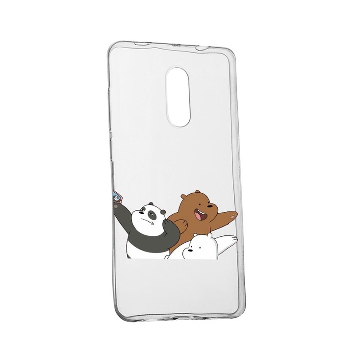 Husa Silicon Bear Selfie, Compatibila cu Nokia 2.4, rezistenta la uzura, anti-alunecare, 586