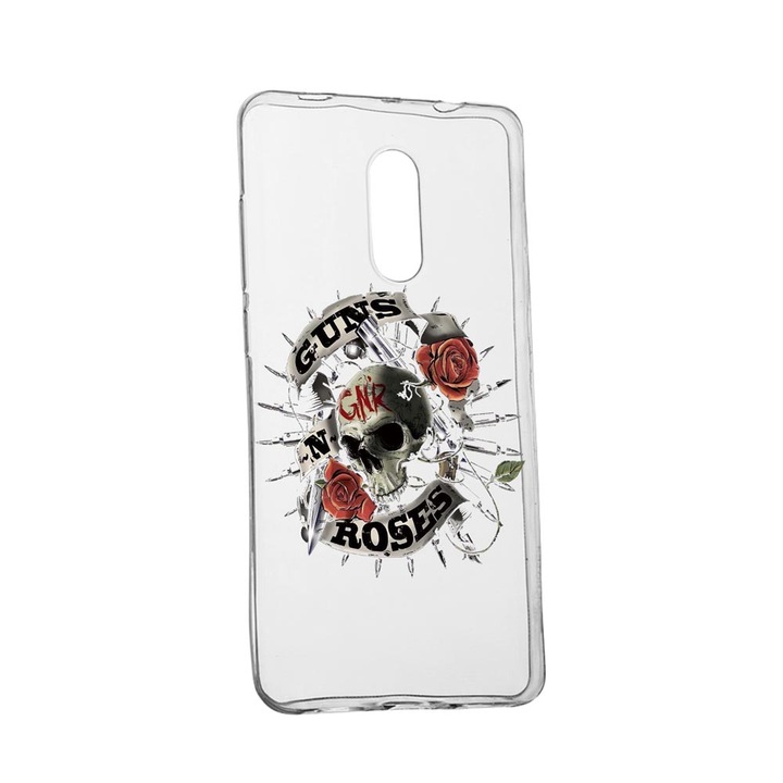 Husa Silicon guns 'n' roses, Compatibila cu Nokia 2.4, rezistenta la uzura, anti-alunecare, 541