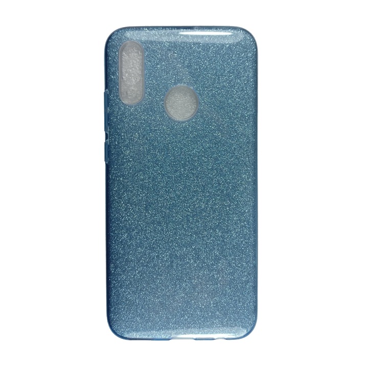 Husa compatibila cu Samsung Galaxy A40, Silicon cu sclipici Glitter, Albastru