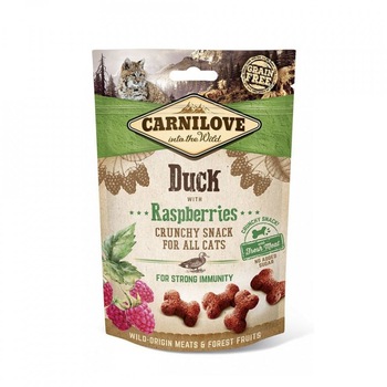 Recompense pentru pisici Carnilove, Rata & Zmeura, 50g Recompense pentru pisici Carnilove, Rata & Zmeura, 50g