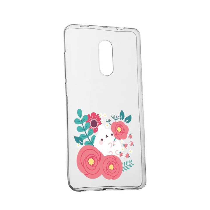 Husa Rabbit in flowers, pentru Oppo Reno 2, rezistenta la uzura, anti-alunecare, din silicon Premium, 686