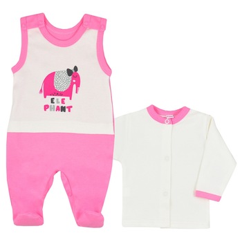 Compleu 2 piese salopeta si bluza pentru fete Koala Play Time 3810F, Fucsia, 56 cm Compleu 2 piese salopeta si bluza pentru fete Koala Play Time 3810F, Fucsia, 56 cm