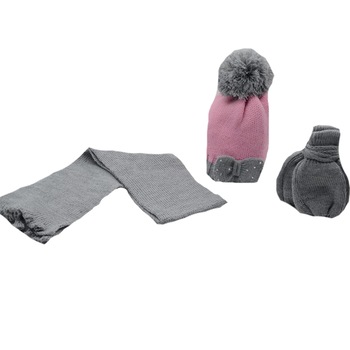 Set 3 piese caciula, fular si manusi pentru fete Aliap 4523-K, Roz, 36-38 Set 3 piese caciula, fular si manusi pentru fete Aliap 4523-K, Roz, 36-38