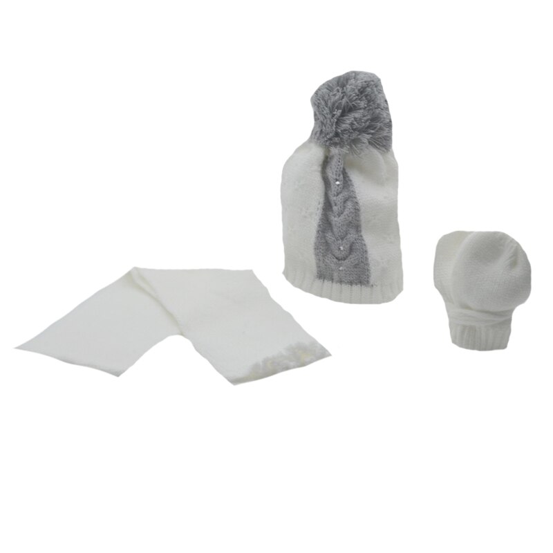Set 3 piese caciula, fular si manusi pentru copii Aliap 4523, Alb, 39-41