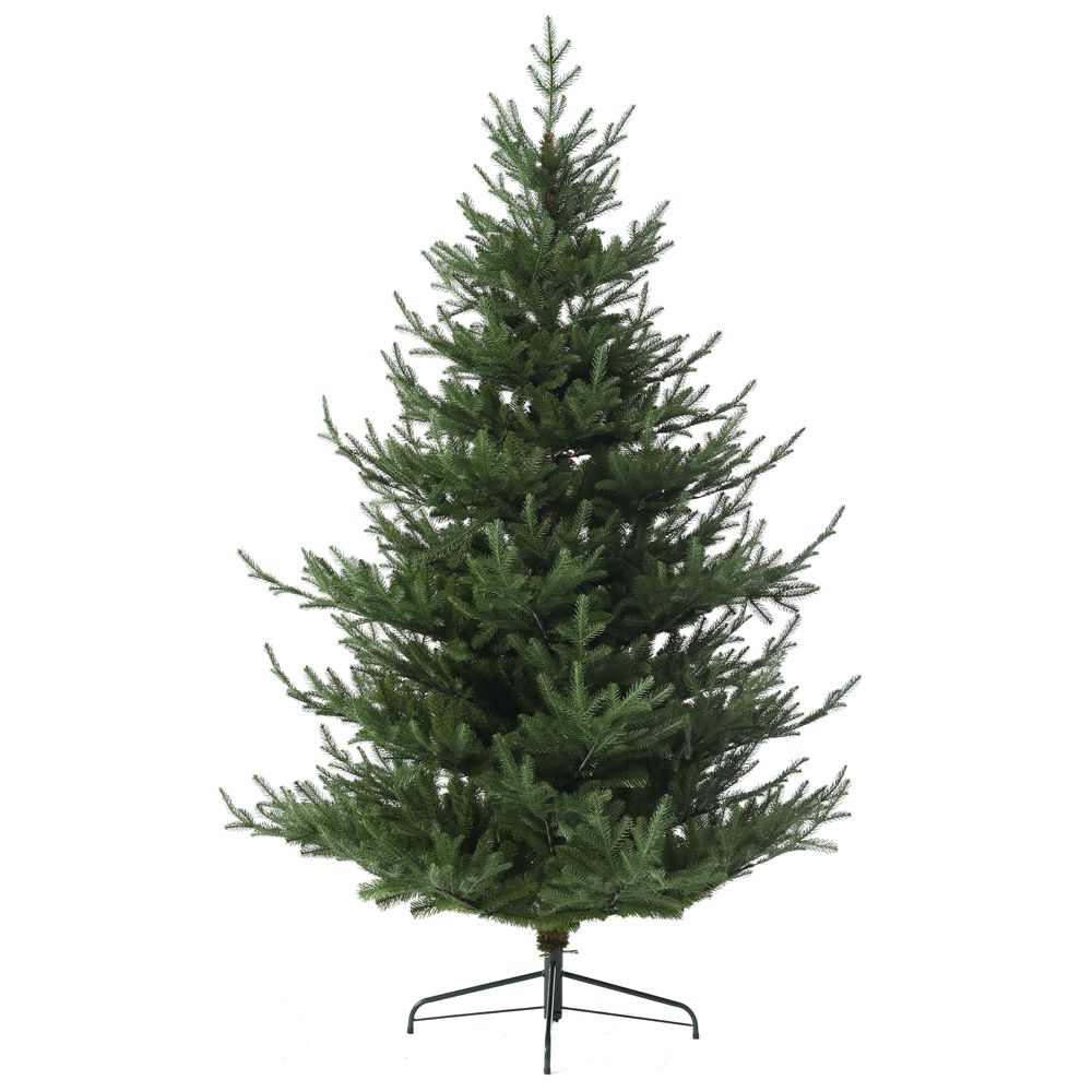 Brad artificial de craciun picea, 210 cm cu suport metalic,acele ascusite