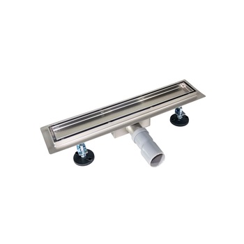 Rigola dus inox, reversibila, Reecomer, conexiune D40-50mm, L 450mm, folie inclusa pentru hidroizolatie Rigola dus inox, reversibila, Reecomer, conexiune D40-50mm, L 450mm, folie inclusa pentru hidroizolatie