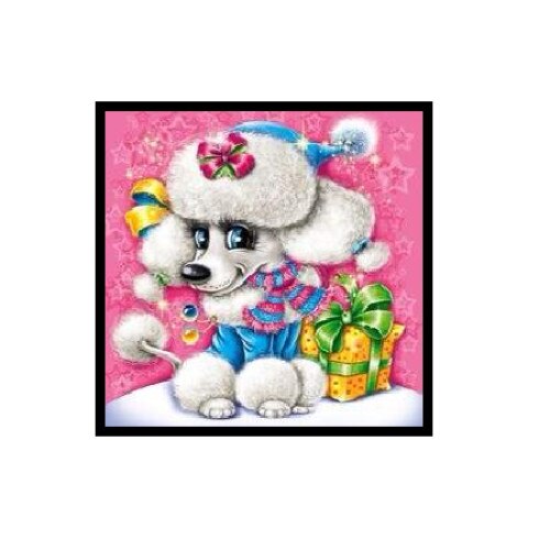 Set pictura dupa numere, Catelusa cocheta, Tablou 20 x 30 cm