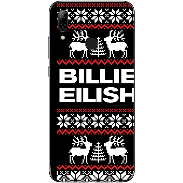 Husa din Silicon, Christmas Billie Eilish My Name Everywhere White pentru Huawei P Smart (2019), Multicolor