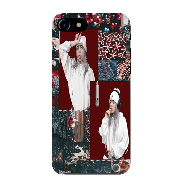 Husa din Silicon, Christmas Billie Eilish Sing With me pentru iPhone 7, Multicolor