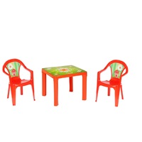 Set Masuta demontabila cu doua scaunele, pentru interior si exterior, dimensiuni 46x46x43 cm, Orange