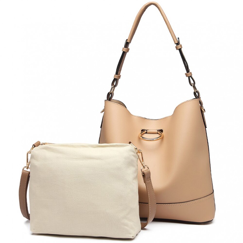 Set din 2 genti pentru dama, piele ecologica, LT1917KI Bej