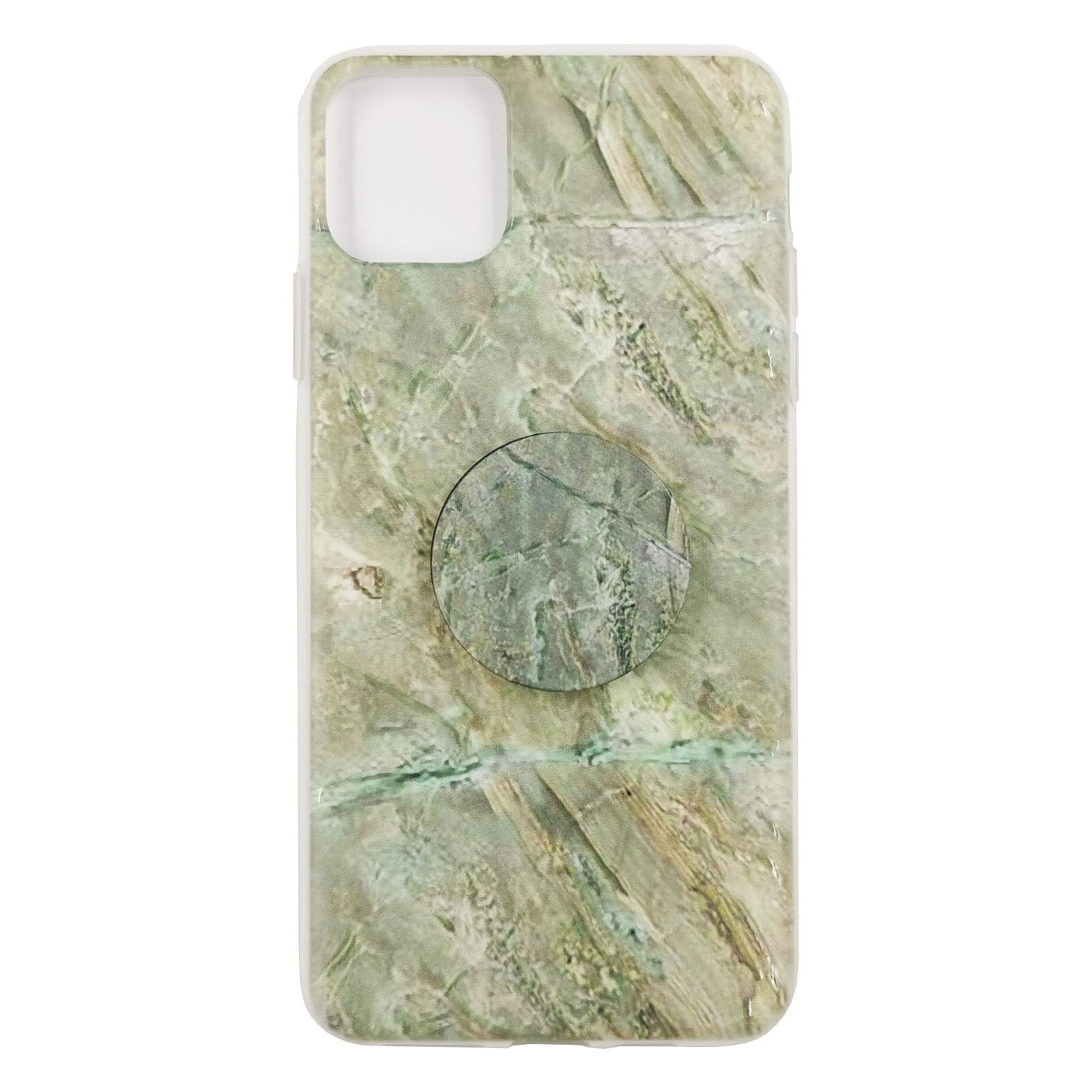Husa silicon Apple iPhone 11 Pro Max model Pop Marble Emerald cu Suport Grip, Antisoc, TPU Viceversa Vernil