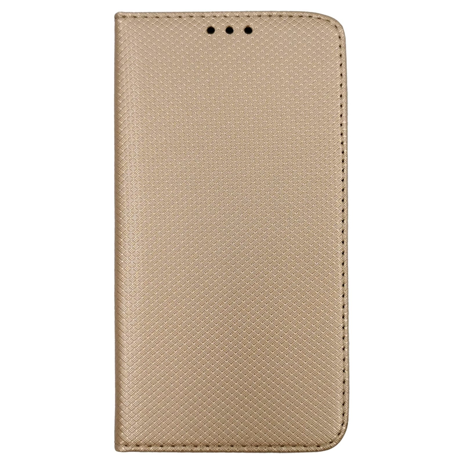 Husa Flip Carte Apple iPhone 12 Pro Magnetica Cu Stand, Portofel, Antisoc, Viceversa Auriu