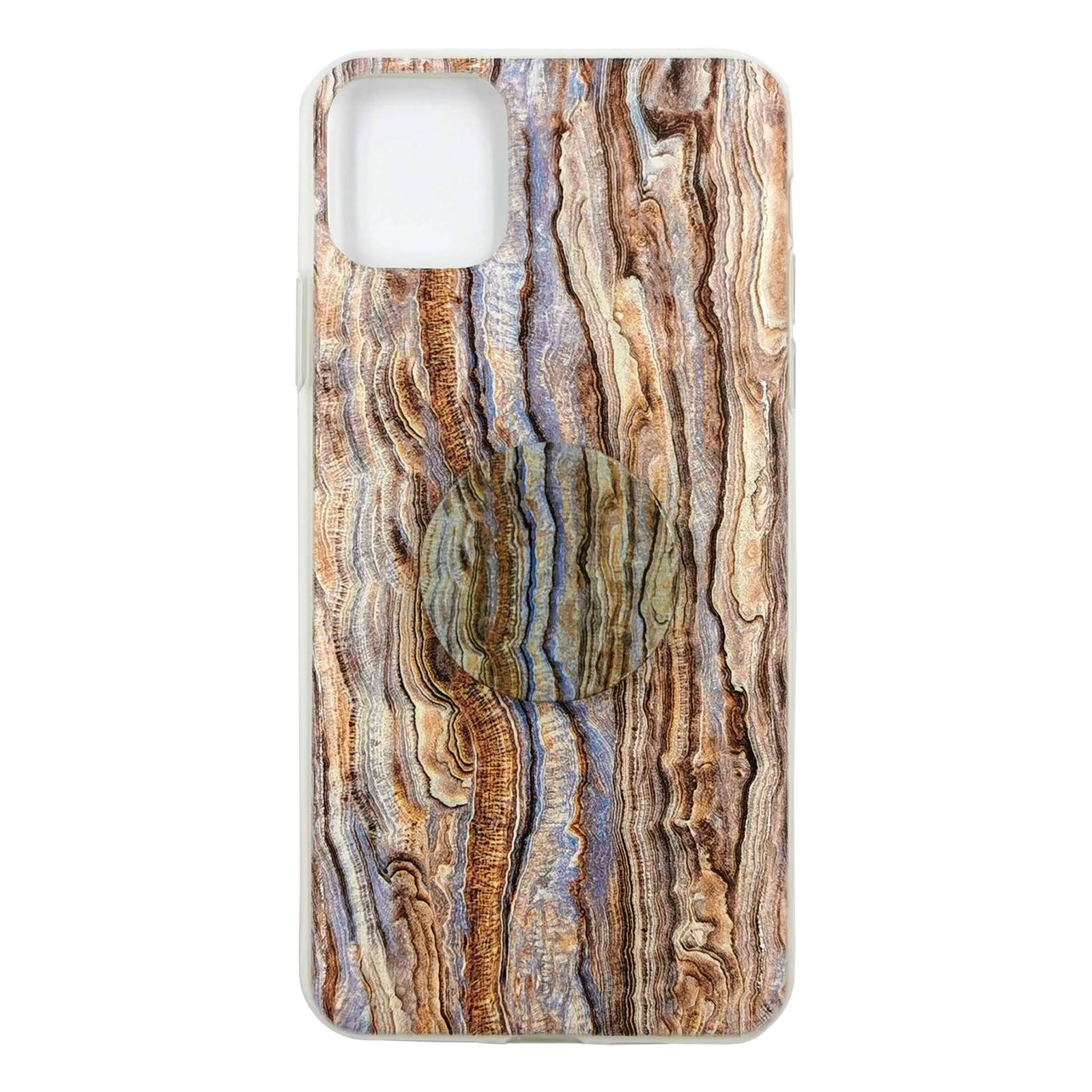 Husa silicon Apple iPhone 11 Pro Max model Pop Marble Maple cu Suport Grip, Antisoc, TPU Viceversa Maro