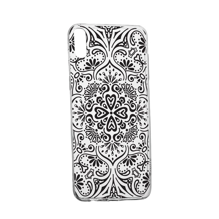 Капак за Alcatel 1B (2020), Mandala Black, износоустойчив, противоплъзгащ се, 75