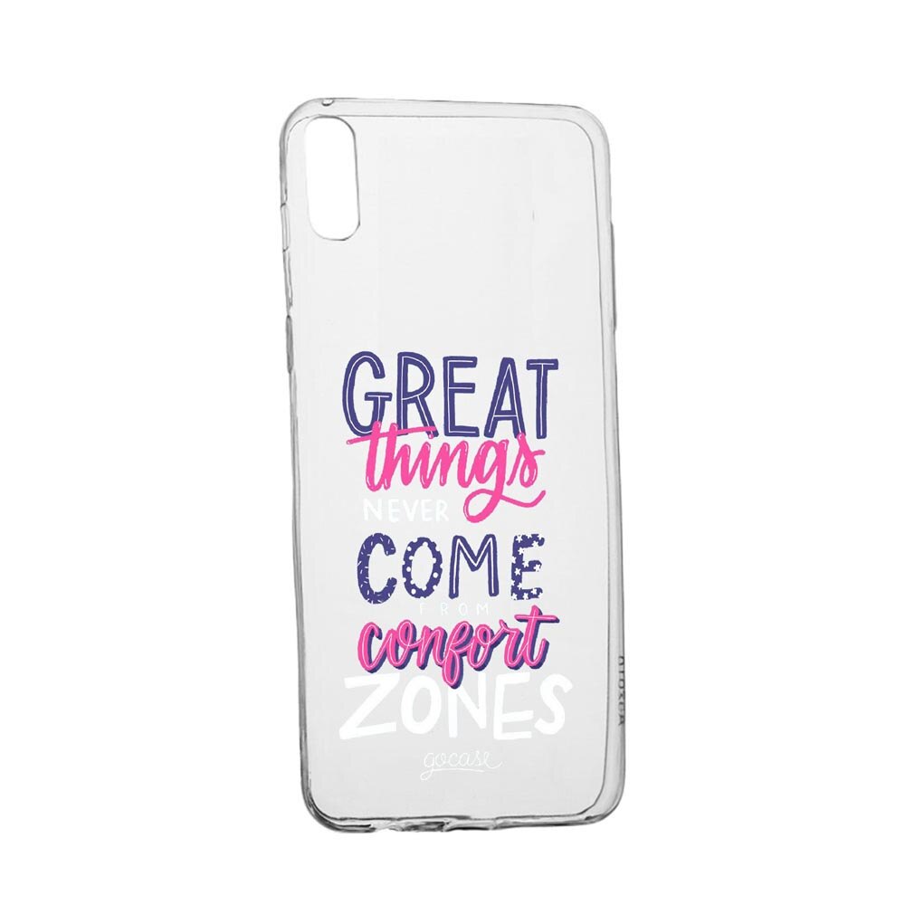 Husa cu mesaj Great Things, pentru Alcatel 1B (2020), rezistenta la uzura, anti-alunecare, din silicon Premium, 486