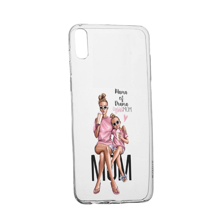 Lányos tok - Anya, Motorola Moto E6-hoz, kopásálló, csúszásgátló, prémium szilikonból, 558