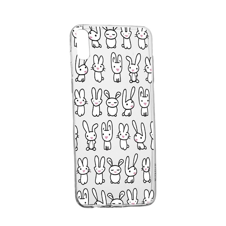 Husa Rabbits, pentru Motorola Moto E6, rezistenta la uzura, anti-alunecare, din silicon Premium, 691