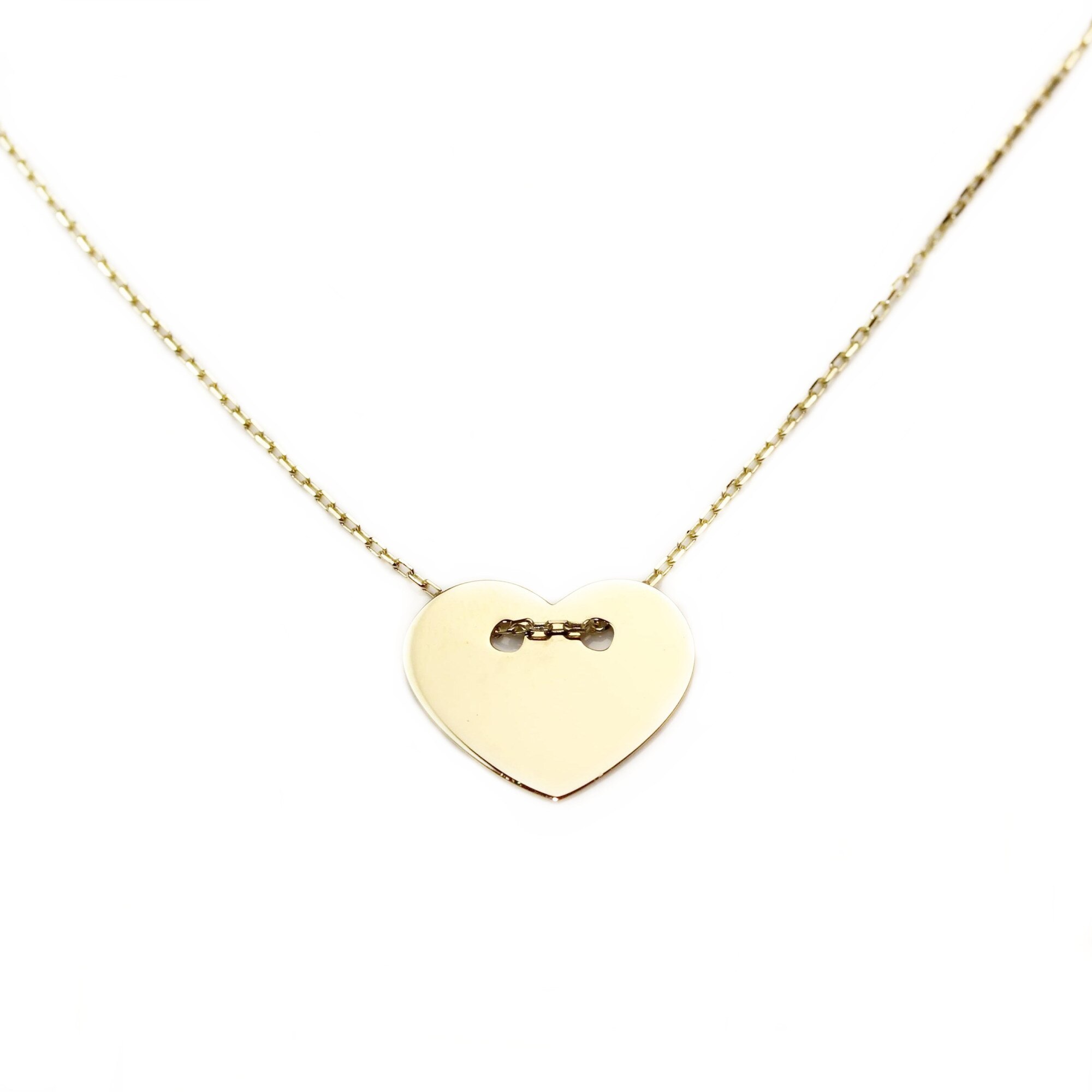 Lant din aur galben 14k, Heart