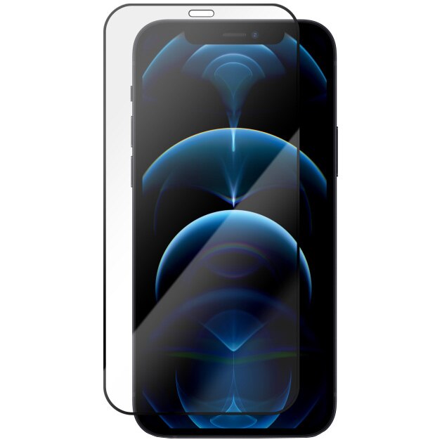 Folie Protectie Ecran iPhone 12 Pro, 12, Full Frame Tempered Glass Vetter GO, Negru