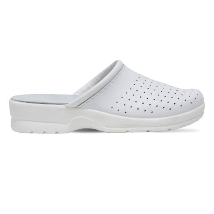 Saboti medicali din piele, albi, marimea 38