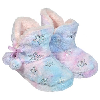 Papuci de Casa Imblaniti, New Line, Tip Botosi cu Stelute si Ciucuri, Marime 37-38, Multicolor Papuci de Casa Imblaniti, New Line, Tip Botosi cu Stelute si Ciucuri, Marime 37-38, Multicolor