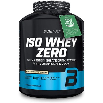 Supliment nutritiv Biotech USA, Iso Whey Zero Free Lactose WPI, Izolat proteic din zer, 2270g, Aroma de ciocolata alba Supliment nutritiv Biotech USA, Iso Whey Zero Free Lactose WPI, Izolat proteic din zer, 2270g, Aroma de ciocolata alba