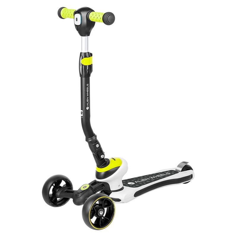 Trotineta pentru Copii cu Trei Roti Rebel Alien Wheels, Pliabila, Ghidon Reglabil, Verde/Negru