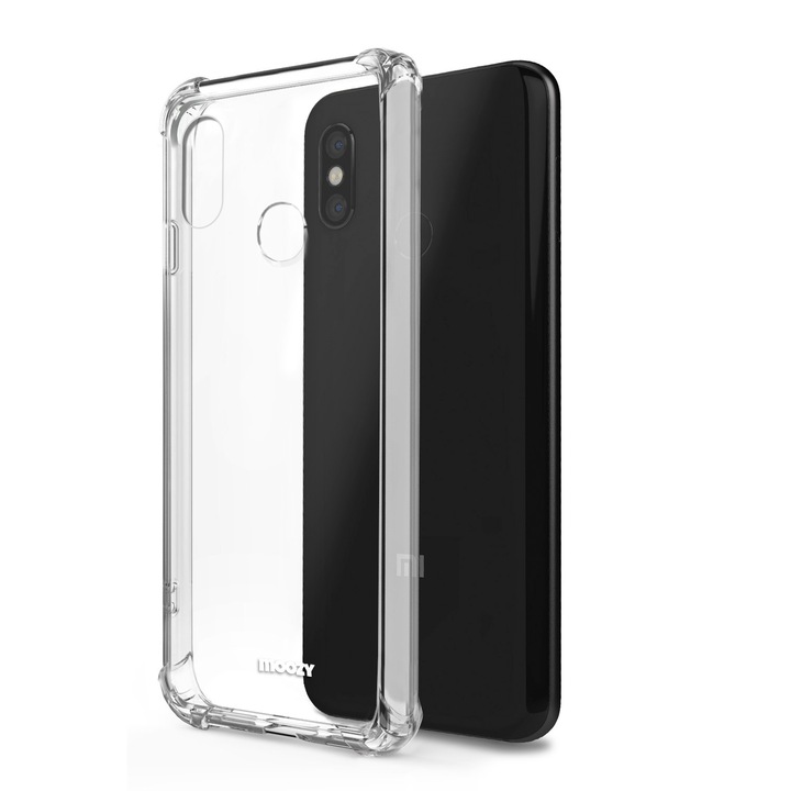 Удароустойчив калъф Moozy, За Xiaomi Mi 8, Прозрачен, Силикон