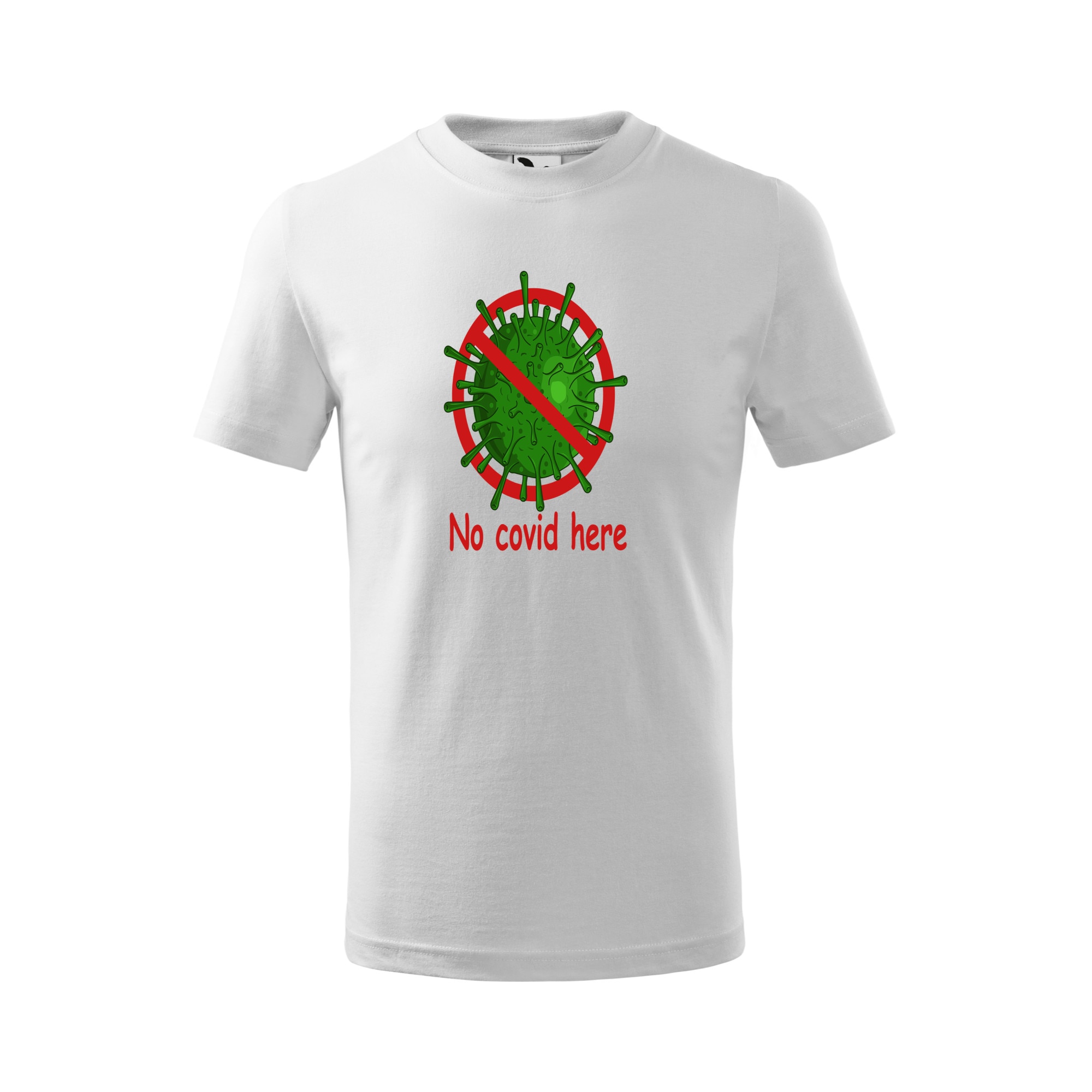 Tricou copii, Malfini, No Covid Here, Alb, 4 ani