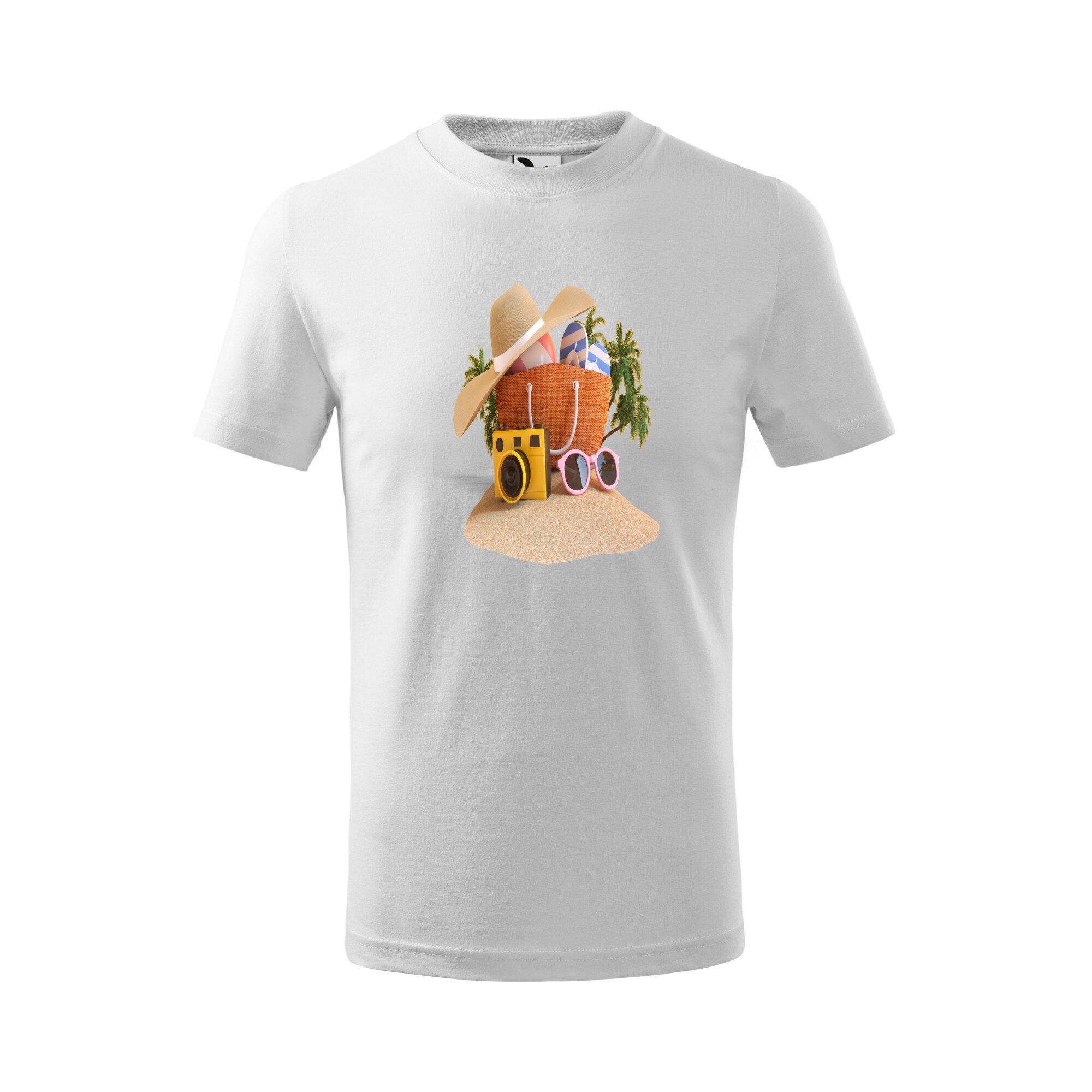 Tricou copii, Malfini, Beach Lover, Alb, 4 ani