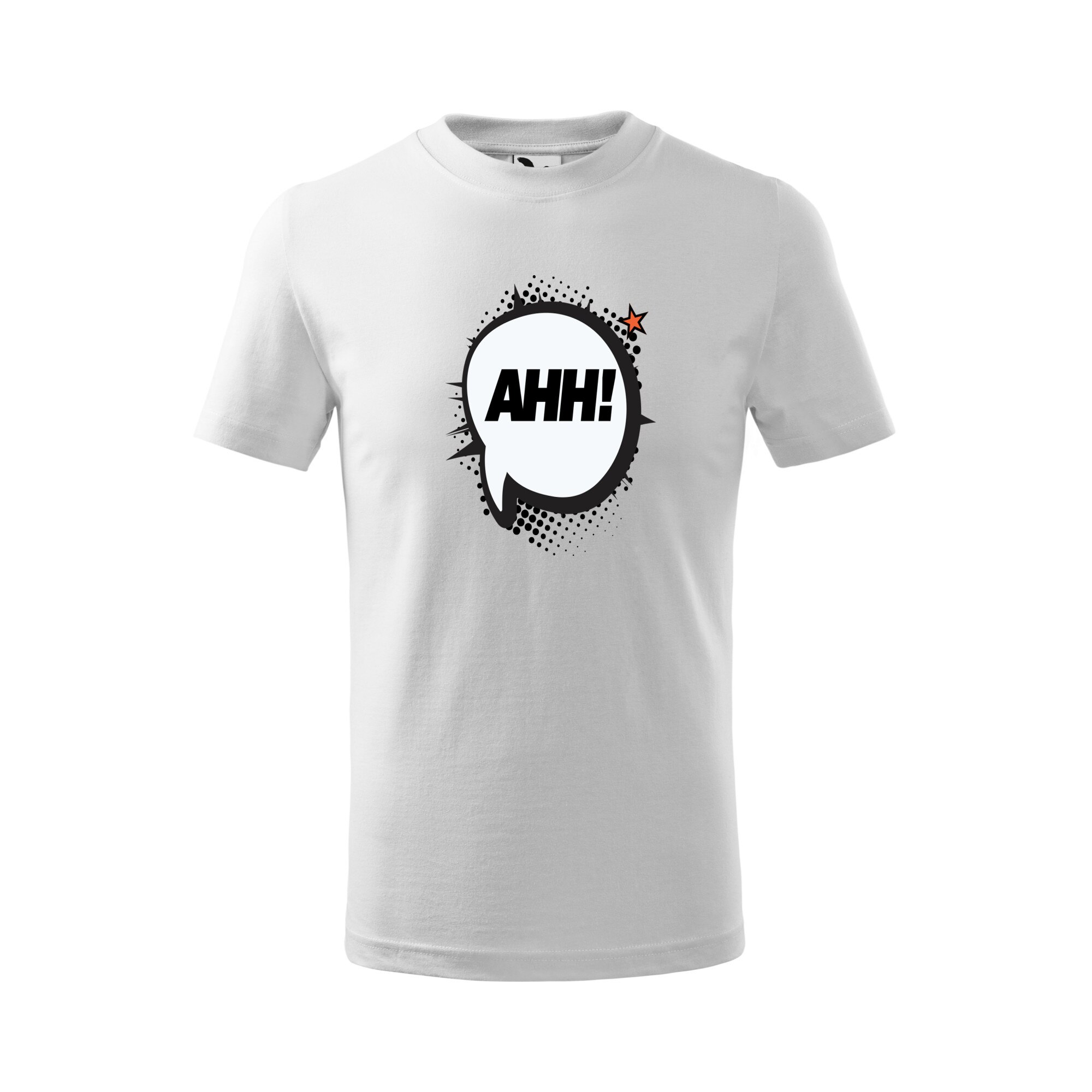 Tricou copii, Malfini, Comic Ahh, Alb, 4 ani