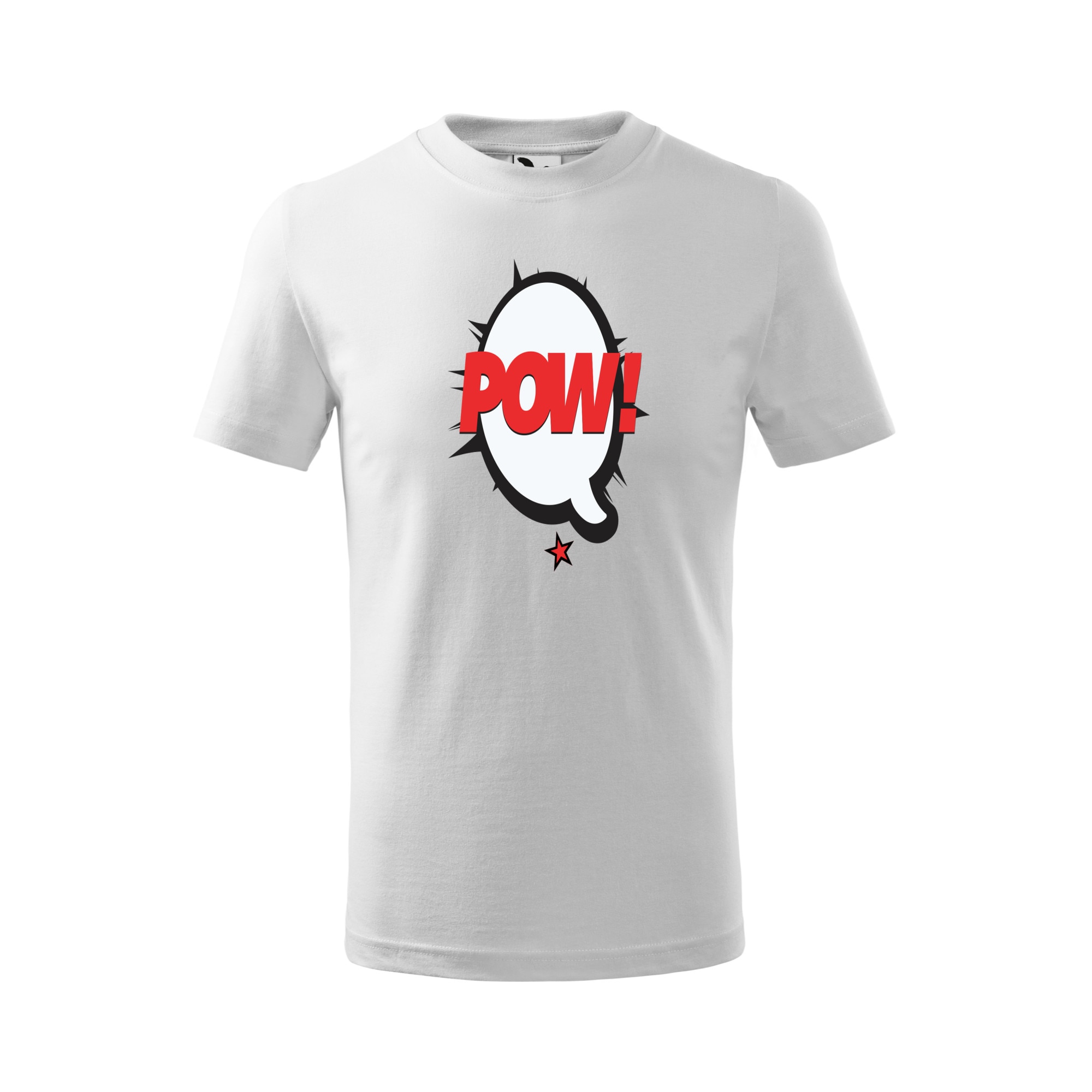 Tricou copii, Malfini, Comic Pow Red, Alb, 4 ani