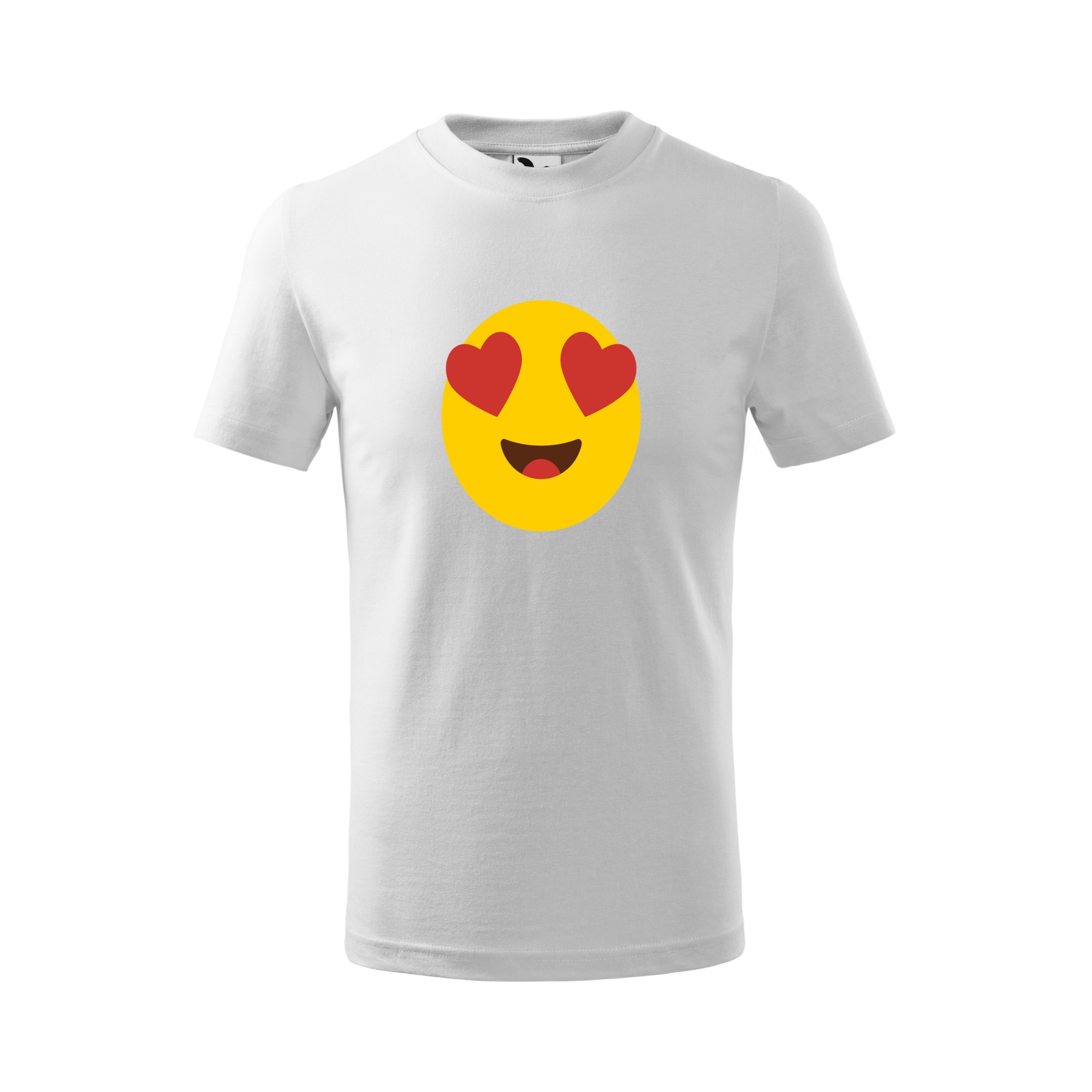 Tricou copii, Malfini, Emoji Heart Eyes Face, Alb, 4 ani