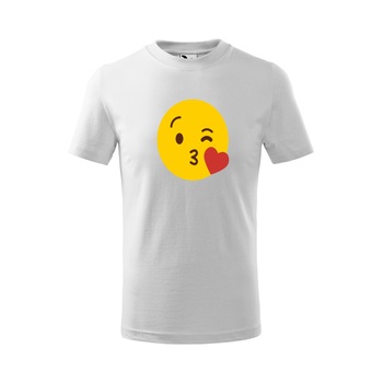 Tricou copii, Malfini, Emoji Kissing Face, Alb, 4 ani Tricou copii, Malfini, Emoji Kissing Face, Alb, 4 ani