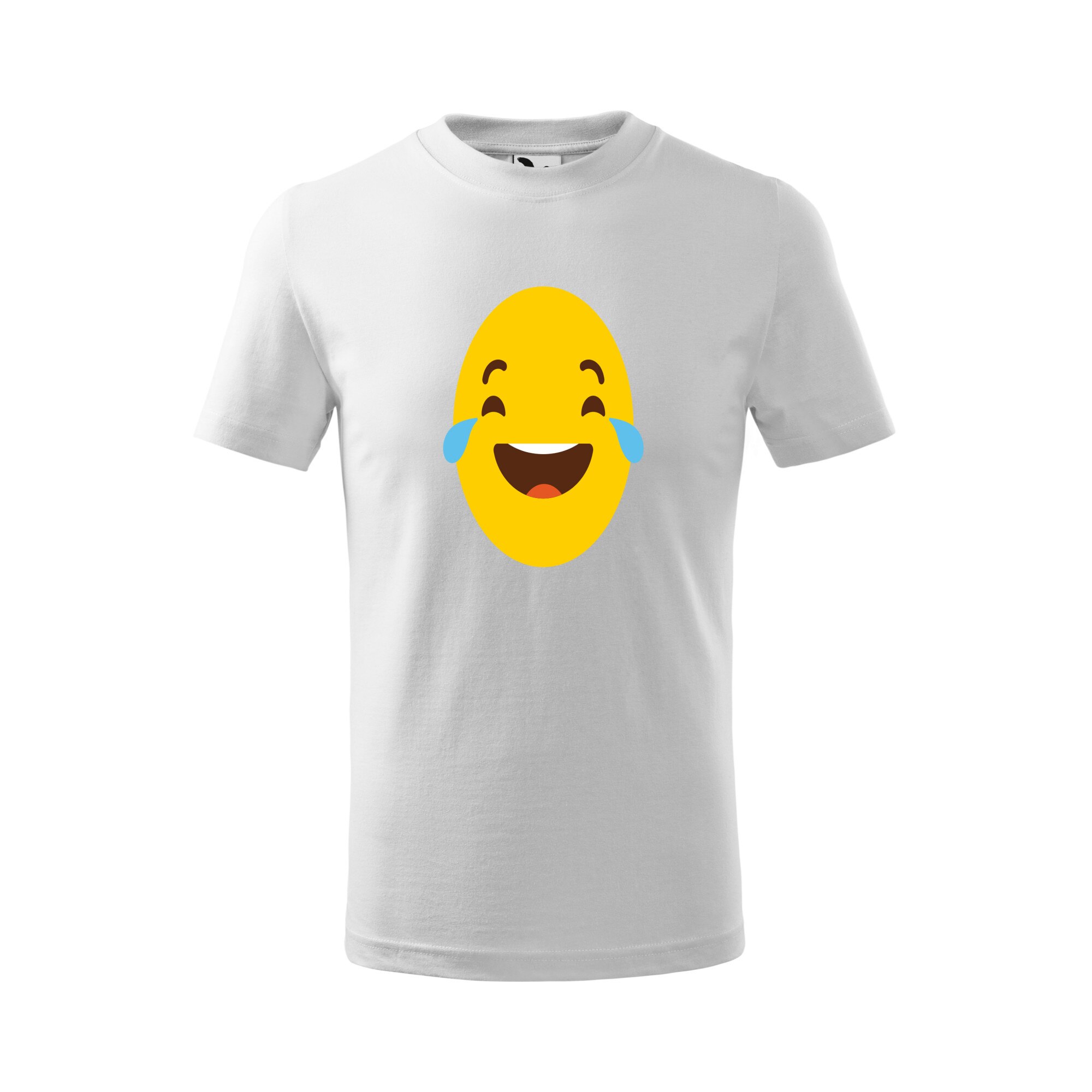 Tricou copii, Malfini, Emoji Laughing with Tears, Alb, 4 ani