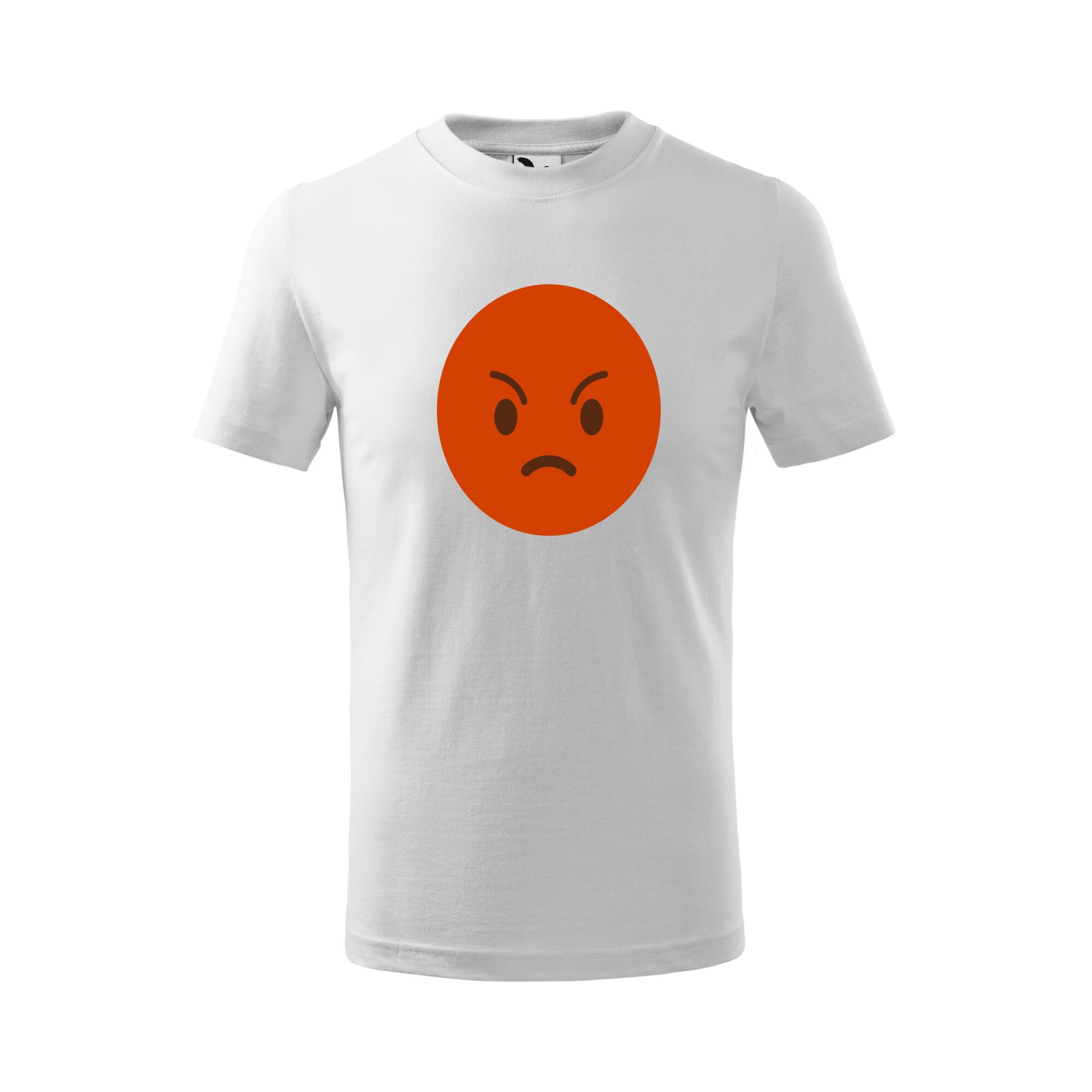 Tricou copii, Malfini, Emoji Angry Face, Alb, 4 ani