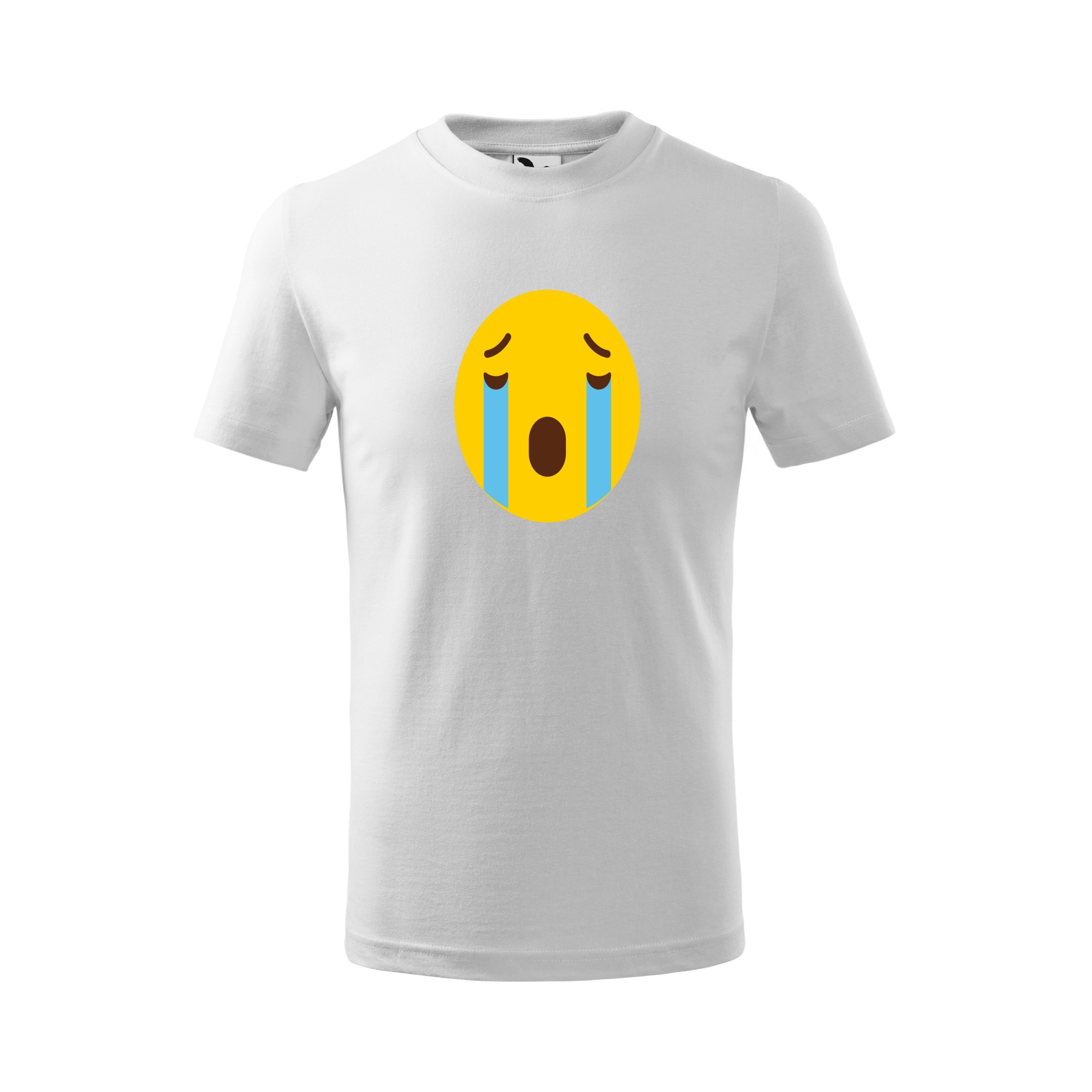 Tricou copii, Malfini, Emoji Crying like a river Face, Alb, 4 ani