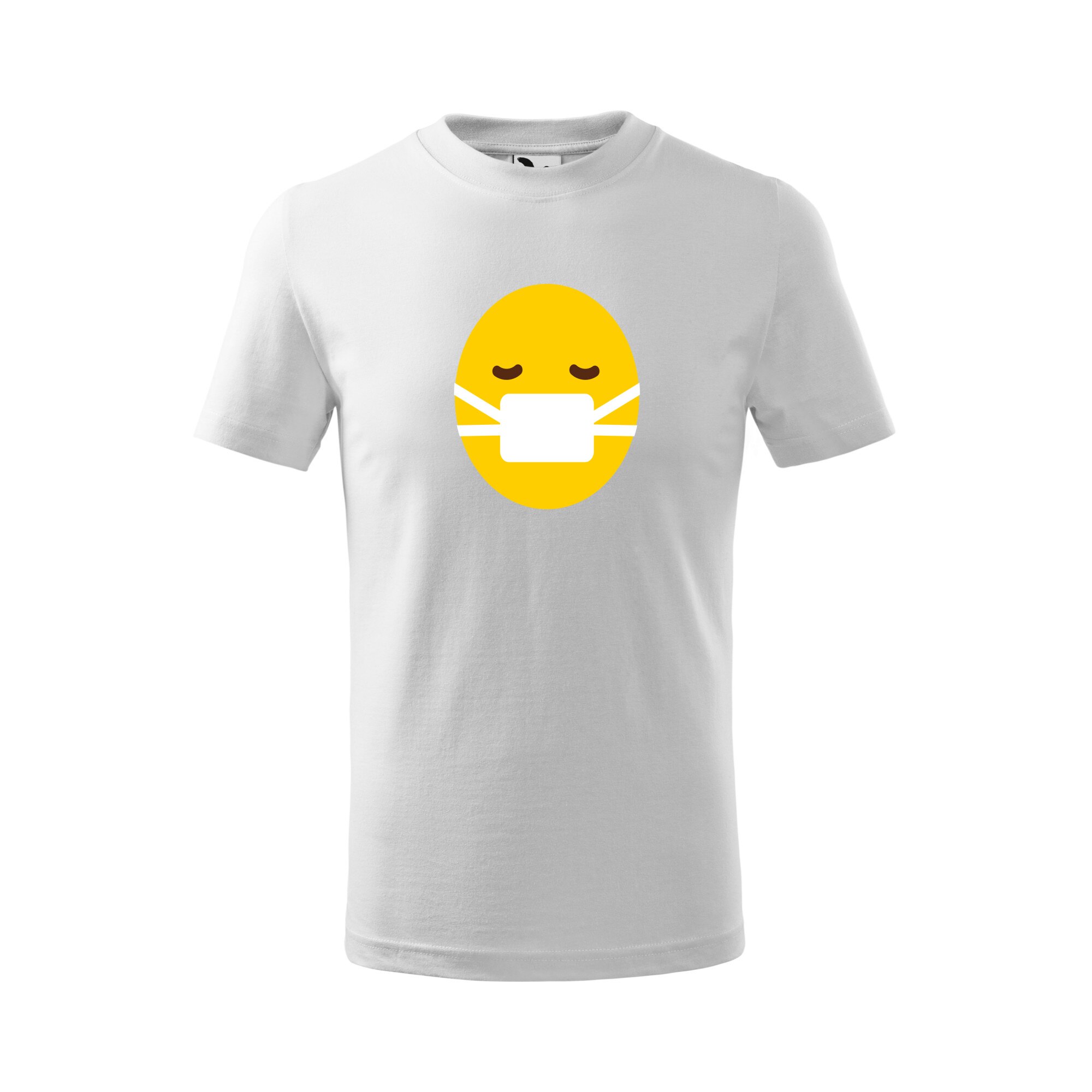 Tricou copii, Malfini, Emoji Mask on Face, Alb, 4 ani