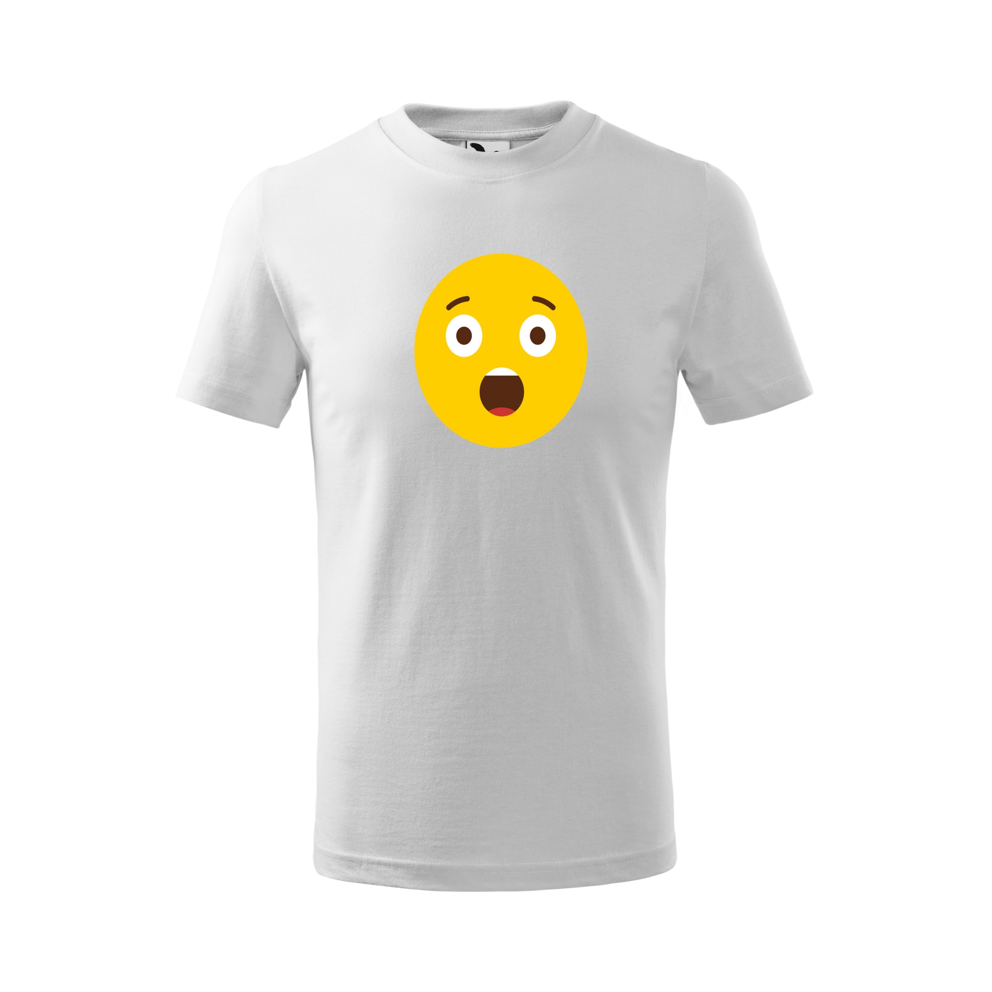 Tricou copii, Malfini, Emoji Speechless Face, Alb, 4 ani