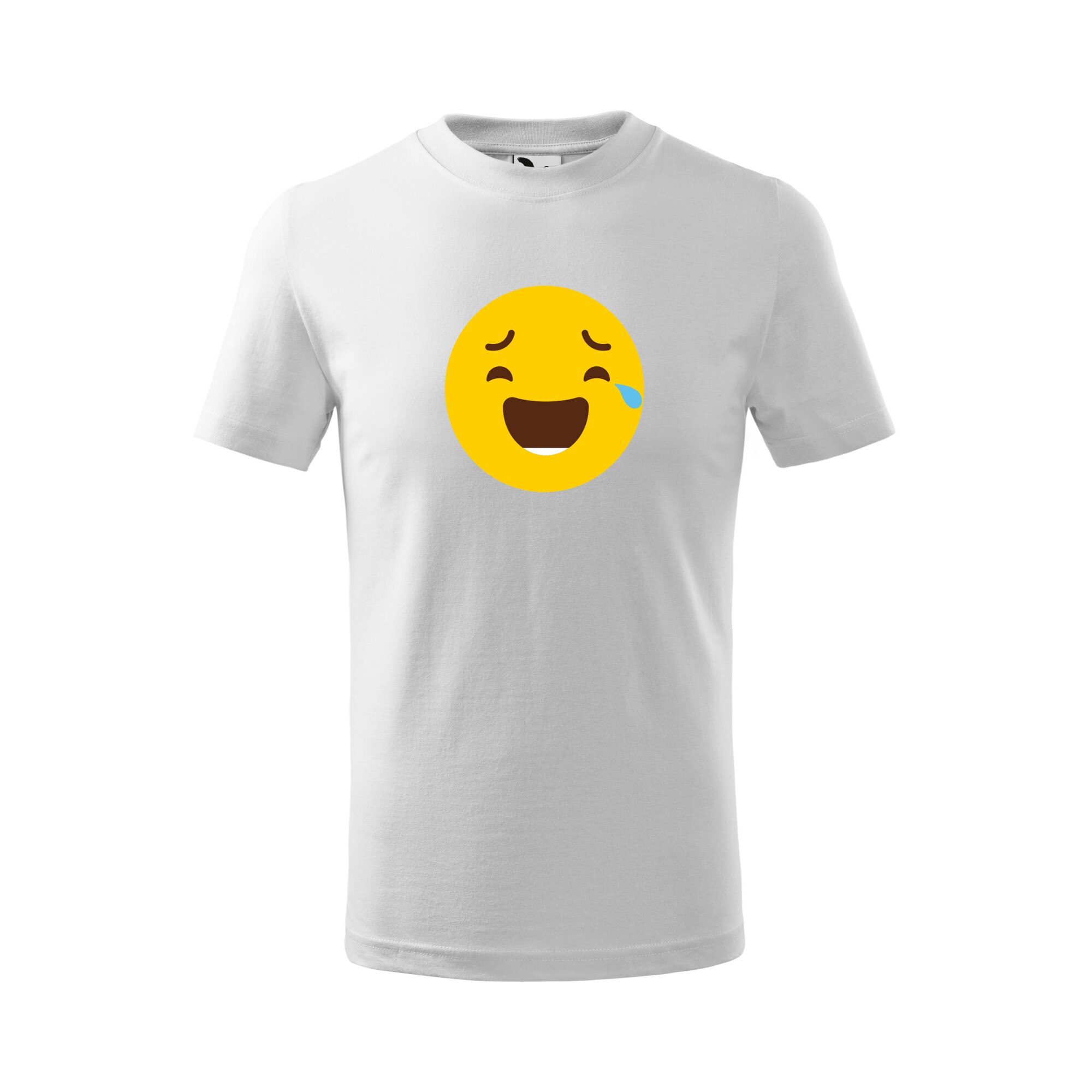 Tricou copii, Malfini, Emoji Laughing with Joy Face, Alb, 4 ani