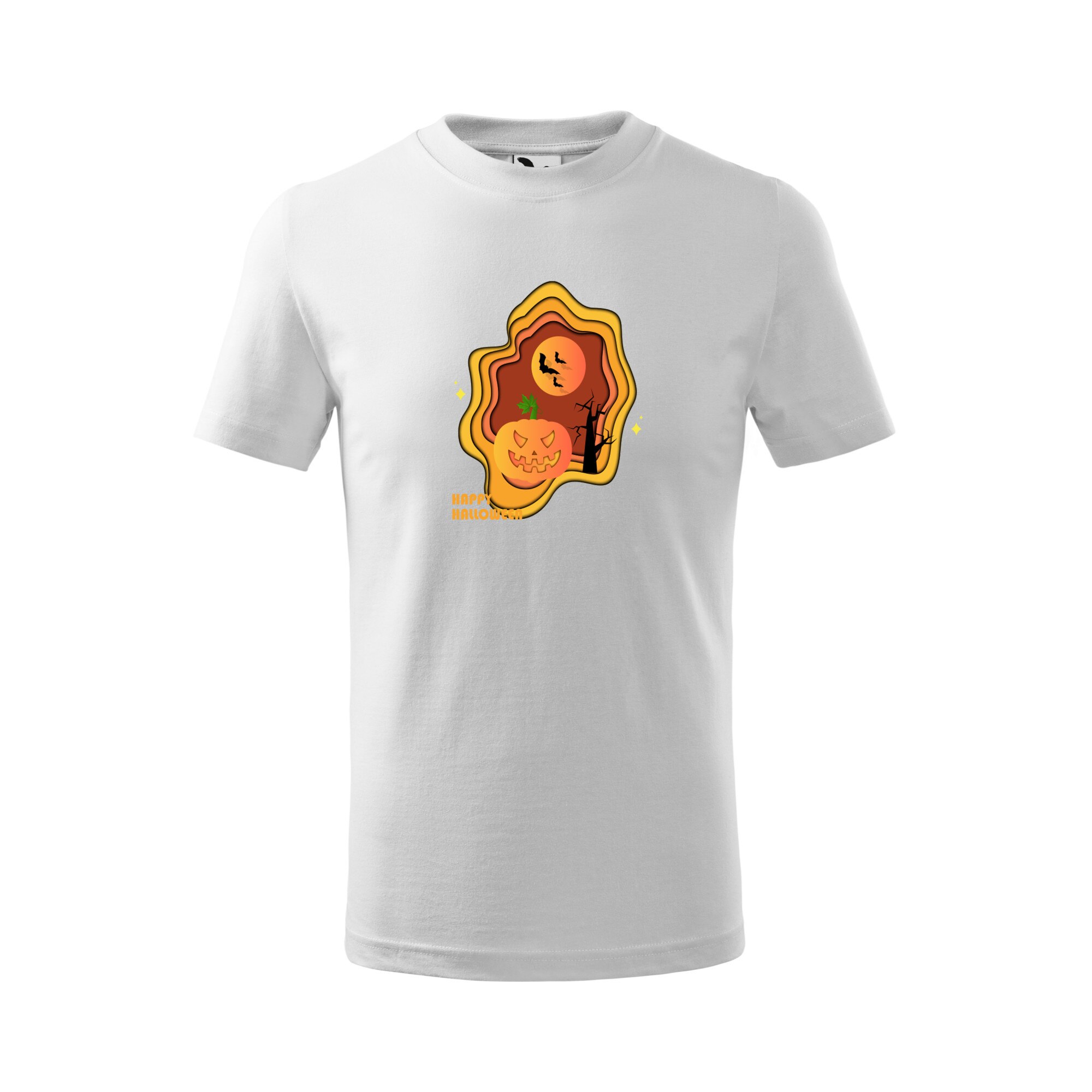 Tricou copii, Malfini, Happy Halloween, Alb, 4 ani