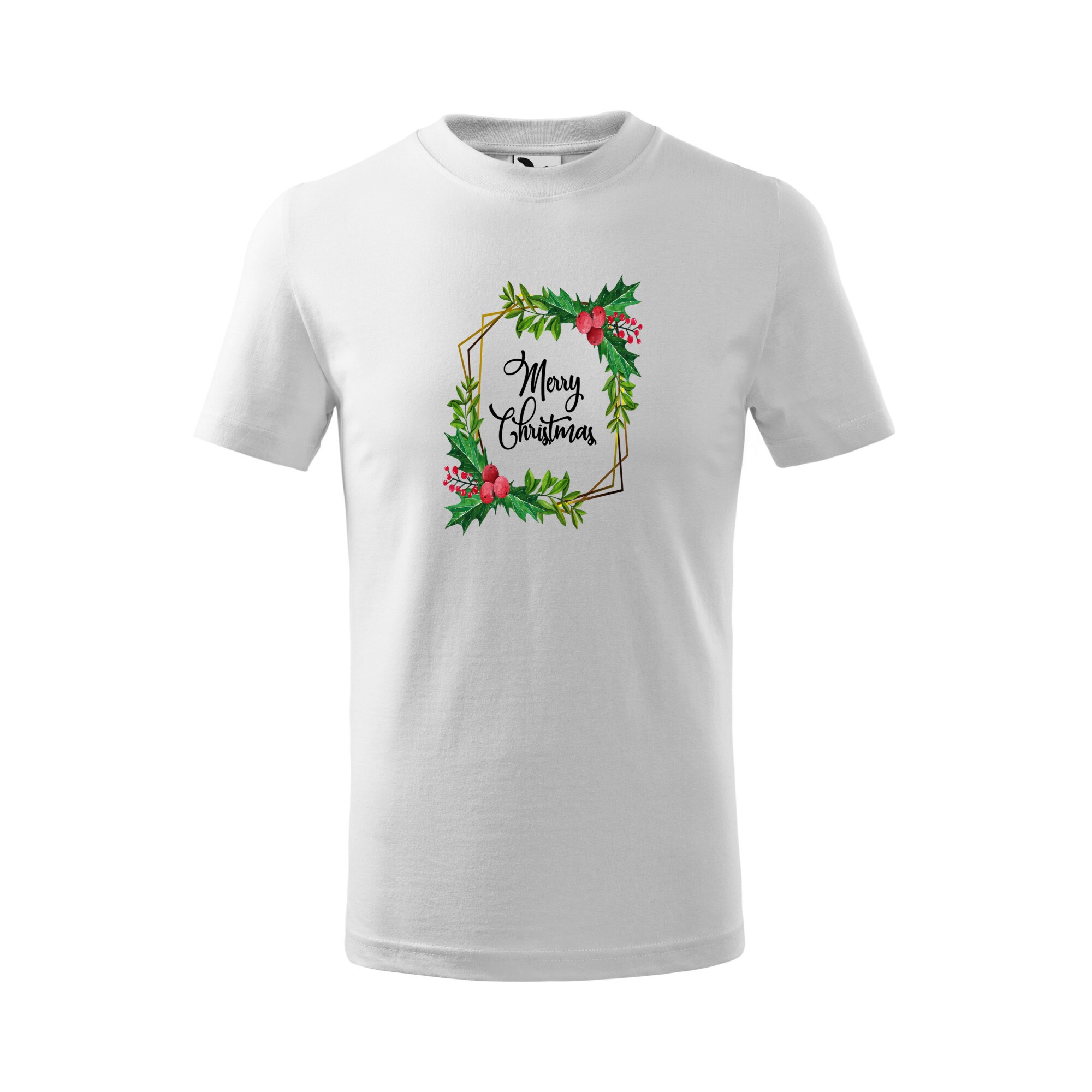 Tricou copii, Malfini, Merry Christmas, Alb, 4 ani