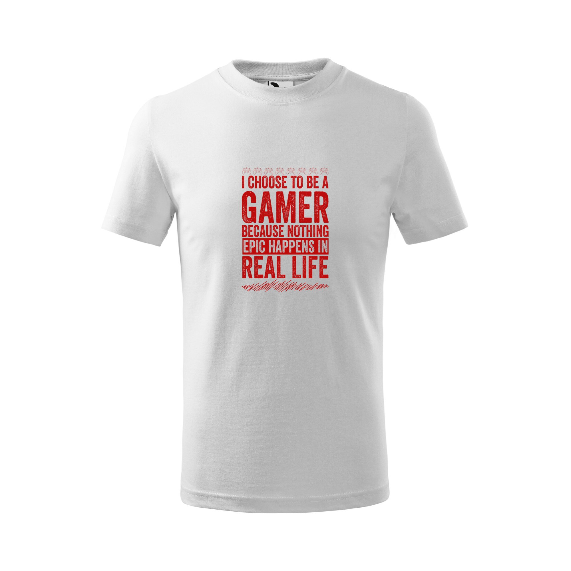 Tricou copii, Malfini, I am a gamer, Alb, 4 ani