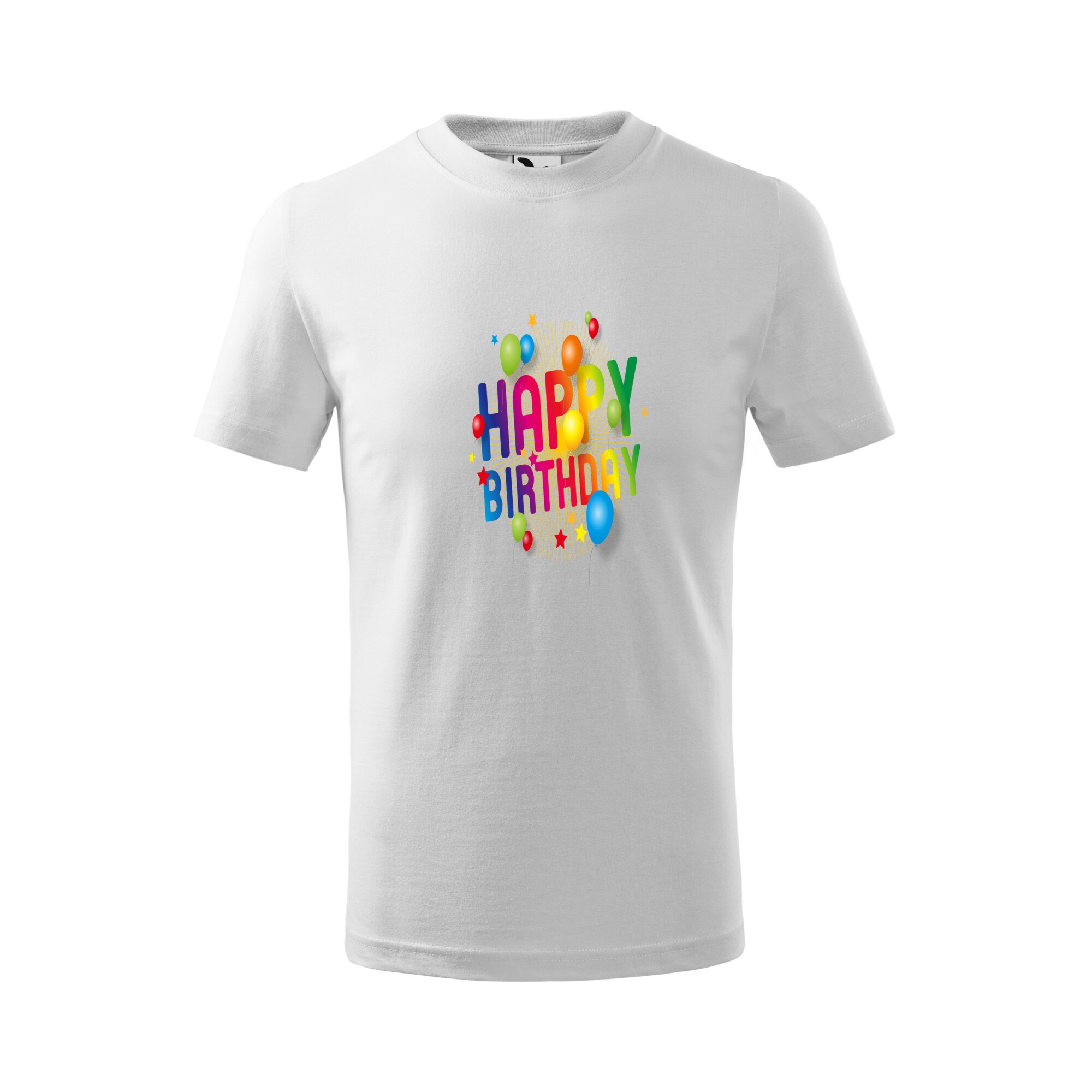 Tricou copii, Malfini, Happy Birthday, Alb, 4 ani