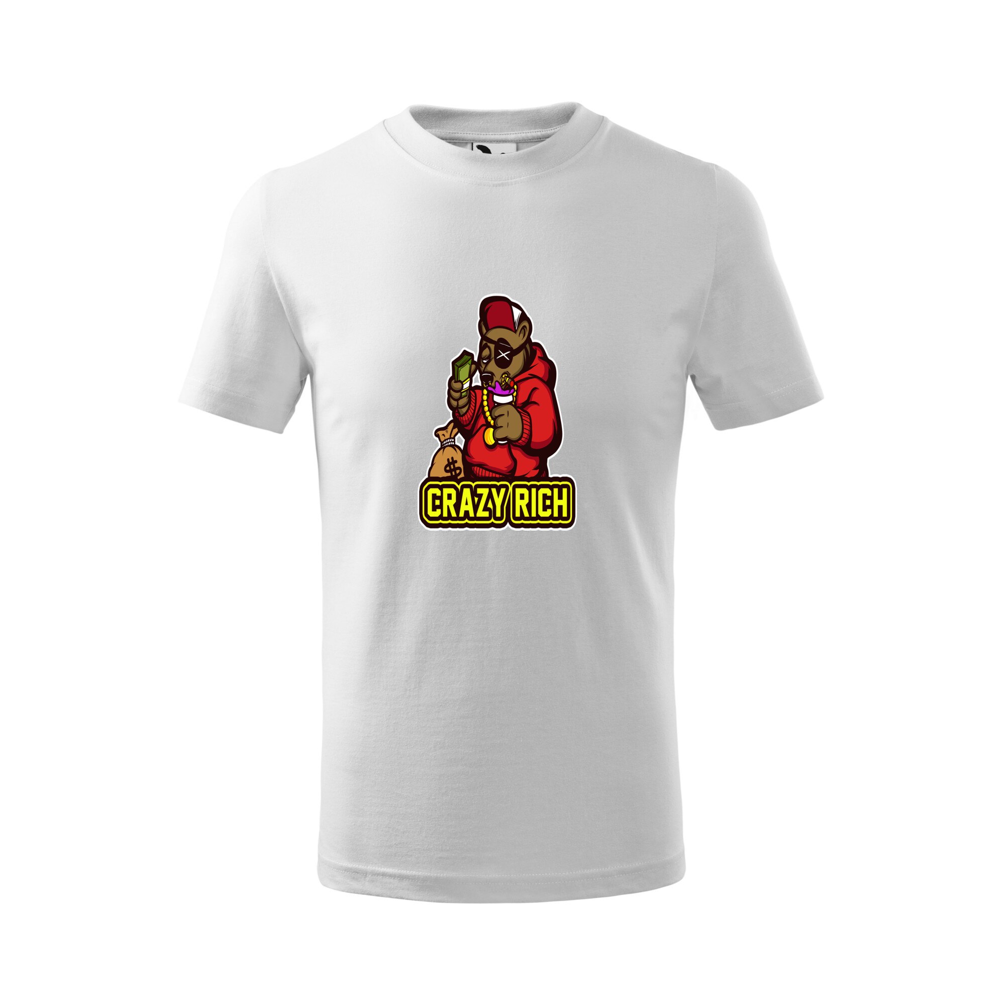 Tricou copii, Malfini, Crazy Rich, Alb, 4 ani