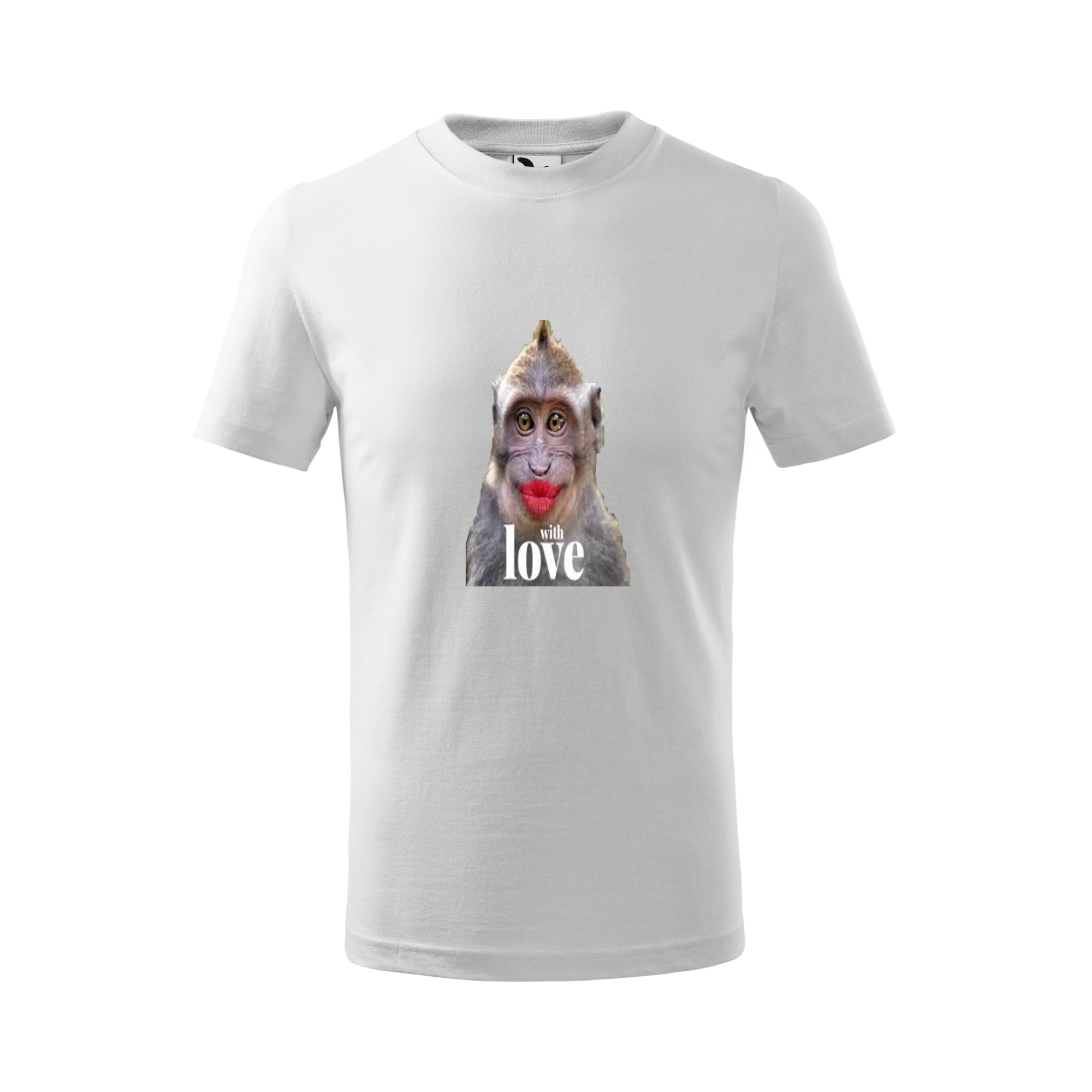 Tricou copii, Malfini, Monkey Love, Alb, 4 ani