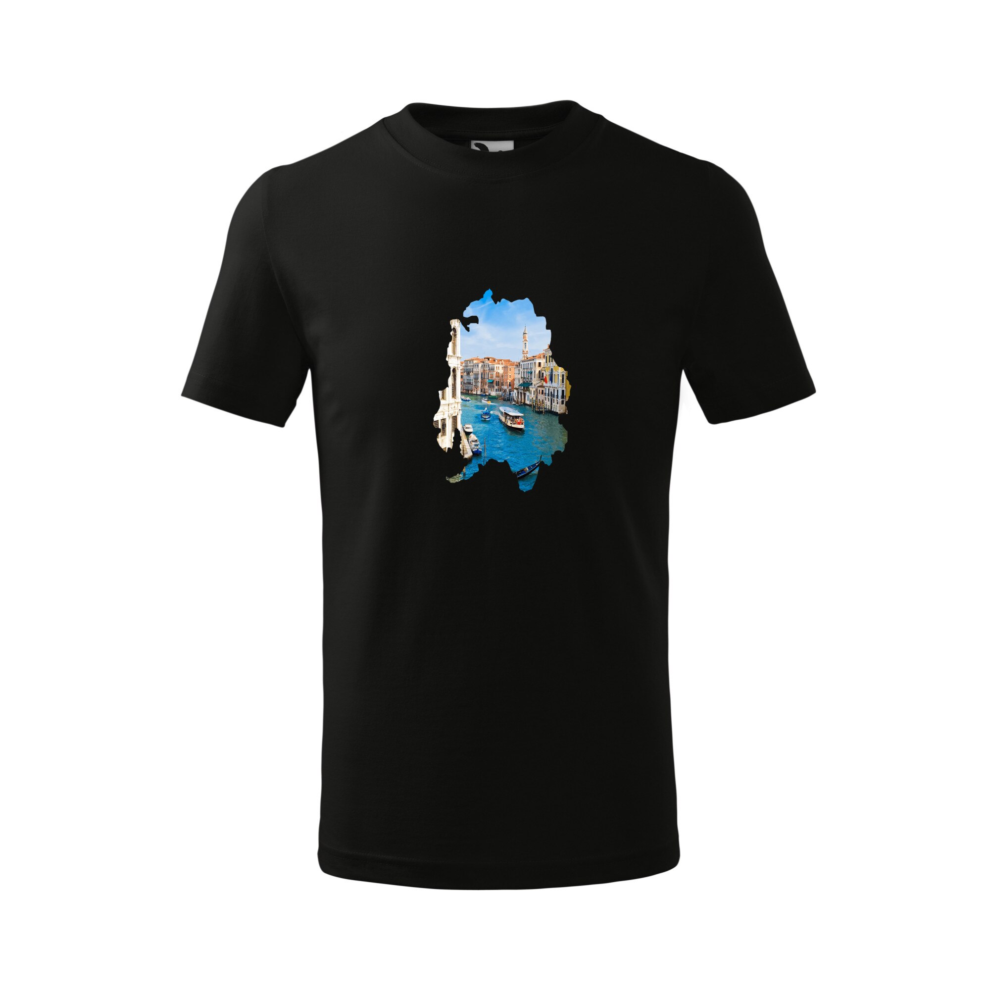 Tricou copii, Malfini, Italy, Negru, 4 ani