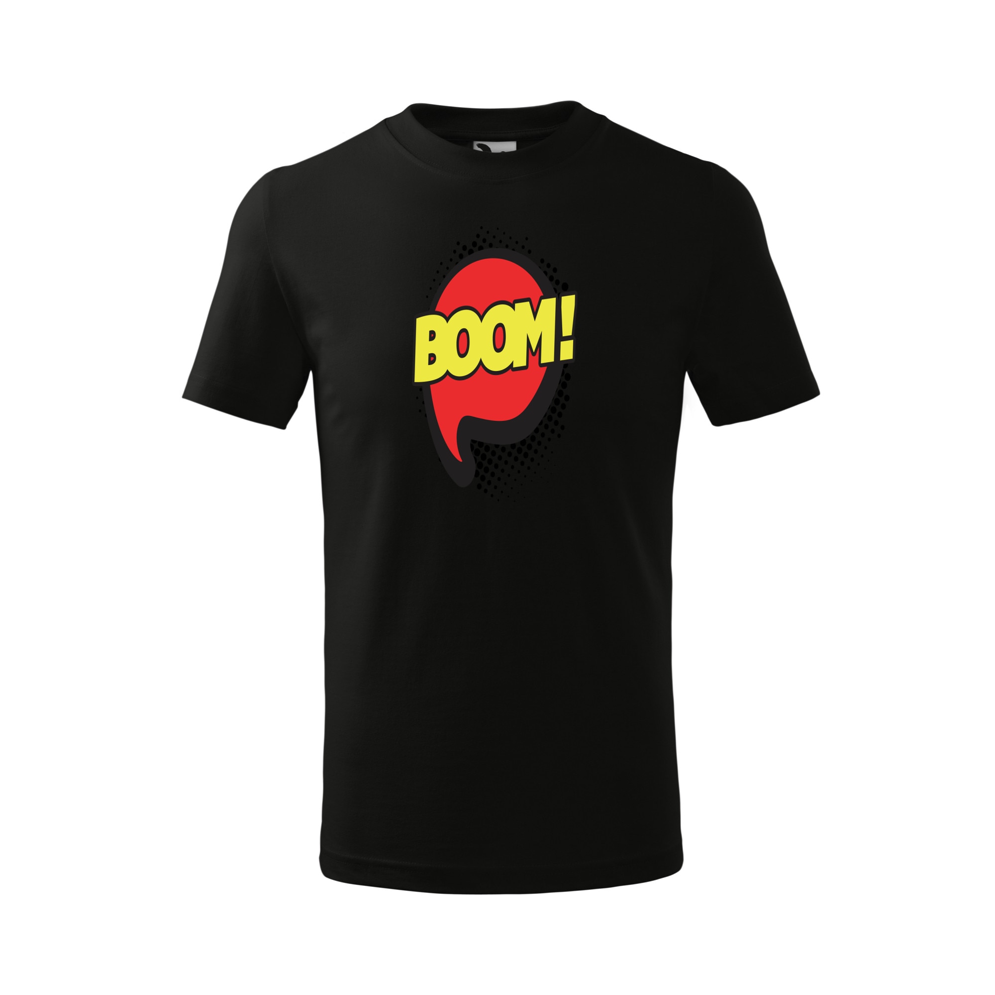 Tricou copii, Malfini, Comic Boom, Negru, 4 ani